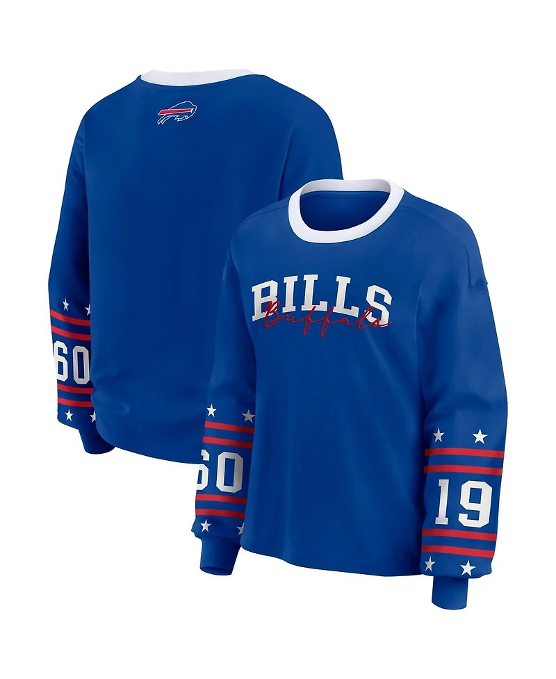 Wear by Erin Andrews Women's Royal Buffalo Bills Sport Long-Sleeve T-Shirt