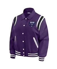 Wear by Erin Andrews Women's Purple Baltimore Ravens Varsity Lightweight Full-Snap Jacket