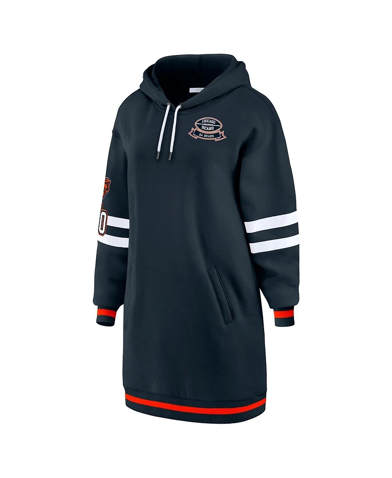 Wear by Erin Andrews Women's Navy Chicago Bears Hoodie Dress