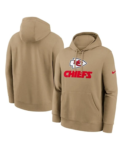 Nike Men's Tan Kansas City Chiefs Best Season Rewind Club Pullover Hoodie