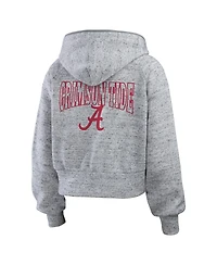 Wear by Erin Andrews Women's Heather Gray Alabama Crimson Tide Speckle Double-Hit Raglan Full-Zip Hoodie