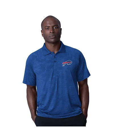 Msx by Michael Strahan Men's Royal Buffalo Bills Baseline Raglan Polo Shirt