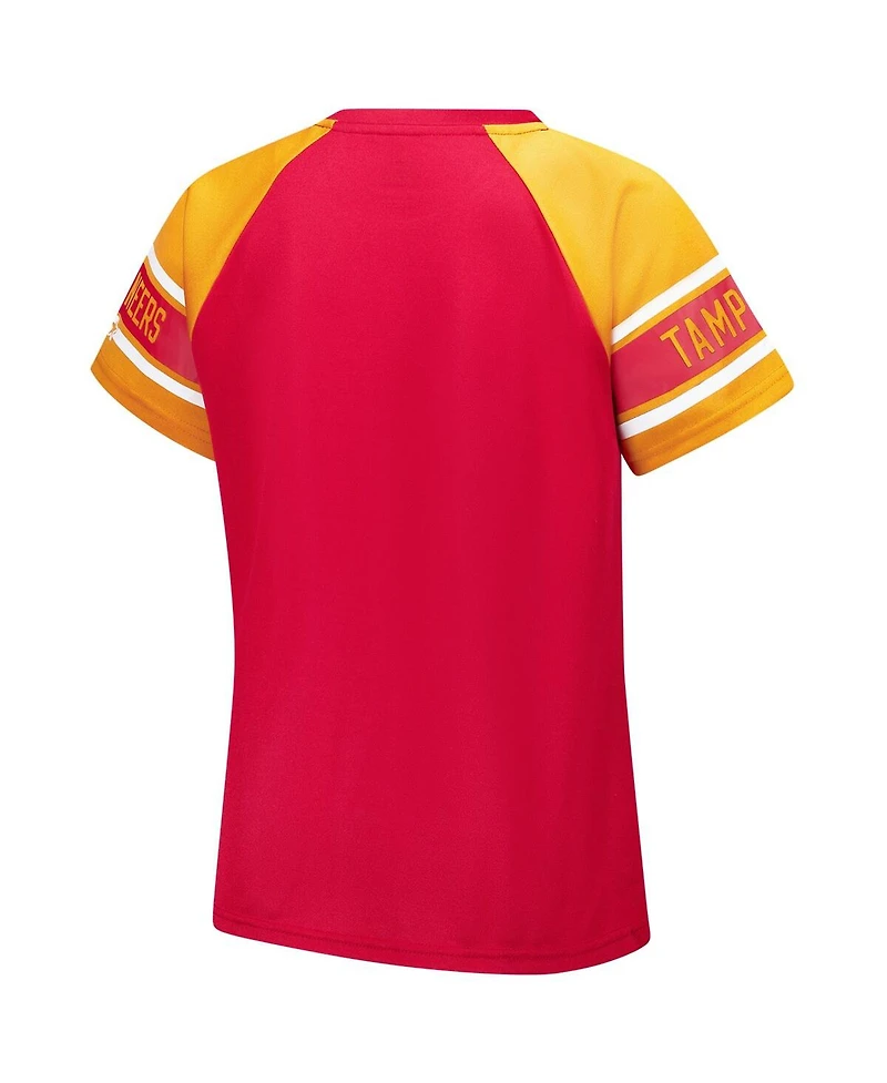 Starter Women's Orange Tampa Bay Buccaneers 1st Rounder Color Block Raglan Top