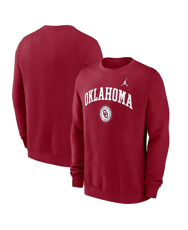 Jordan Men's Crimson Oklahoma Sooners Arched Seal Pullover Sweatshirt