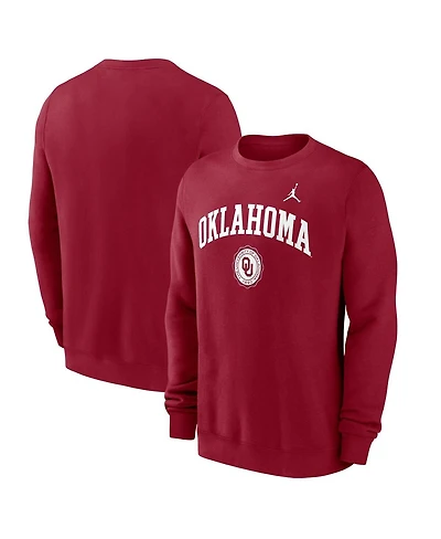 Jordan Men's Crimson Oklahoma Sooners Arched Seal Pullover Sweatshirt