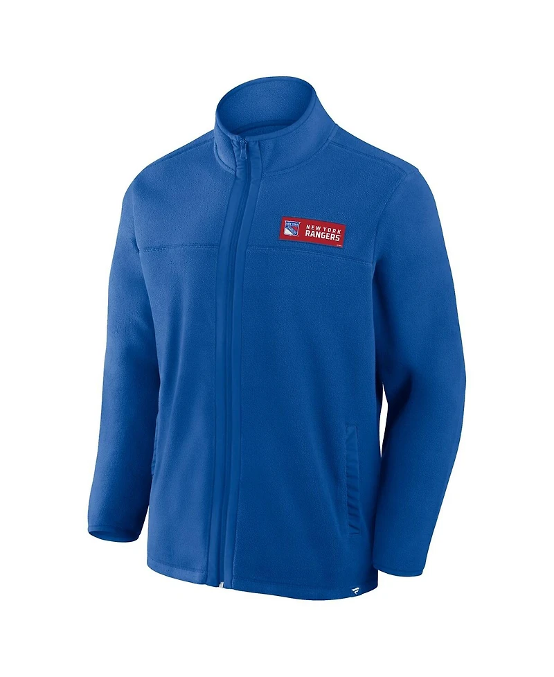 Fanatics Men's Blue New York Rangers Home Ice Fleece Full-Zip Jacket
