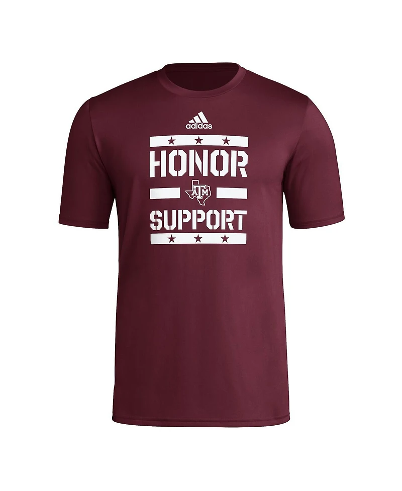 Adidas Men's Maroon Texas A M Aggies Honor Support Pre-Game T-Shirt