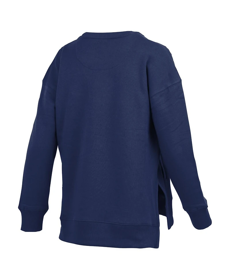 Pressbox Women's Navy Auburn Tigers Pocketed Arch Pullover Sweatshirt