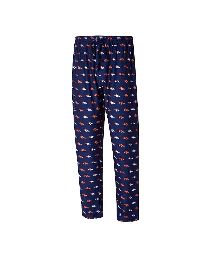 Concepts Sport Men's Navy Denver Broncos Record Allover Print Knit Pants