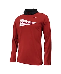 Nike Big Boys and Girls Crimson Oklahoma Sooners Sideline Performance Long Sleeve Hoodie T-Shirt