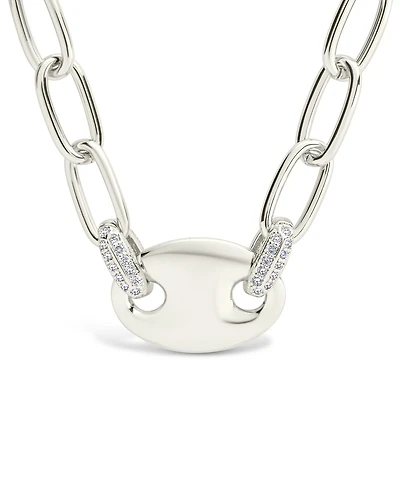 Sterling Forever Bliss Cubic Zirconia Anchor Chain Necklace