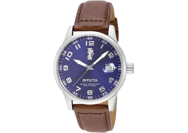 Invicta Men's I-Force Quartz 3 Hand Blue Dial Leather Watch