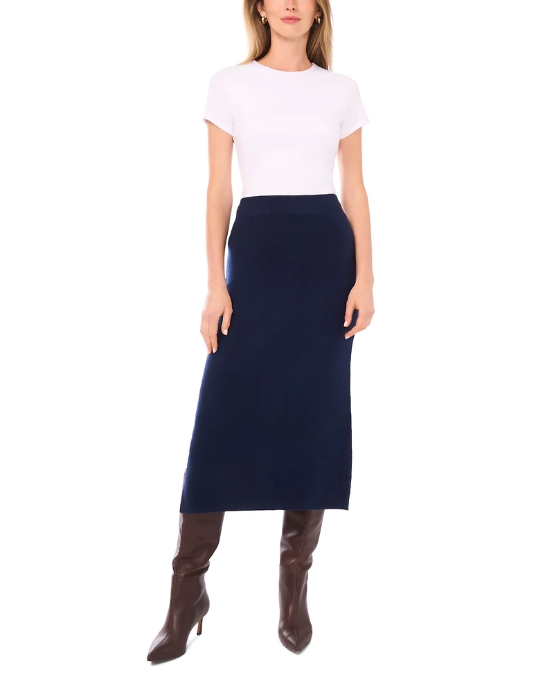 1.state Women's Side Slit Pencil Midi Skirt