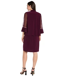 R & M Richards Petite Rhinestone-Trimmed Jacket Dress