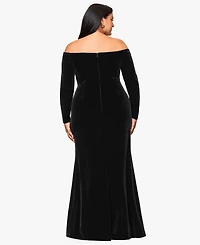 Xscape Plus Off-the-Shoulder Maxi Dress