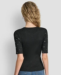 Dkny Women's Studded Pull On Sweater