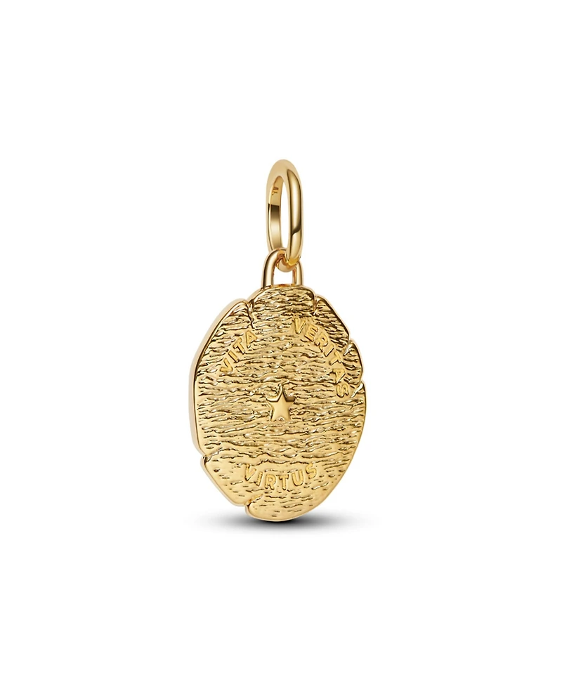 Pandora Clear Cubic Zirconia Gold Tone Lion Medallion Charms