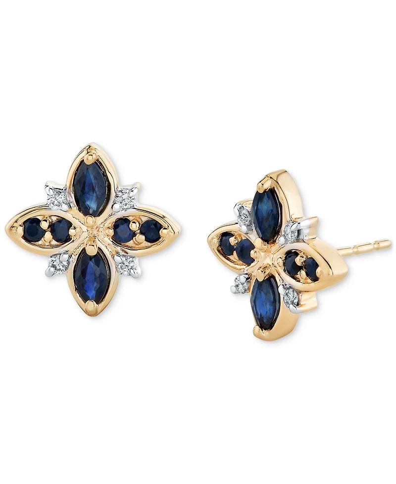 Macy's Sapphire Earrings (3/4 ct. t.w.) in 14k Yellow Gold