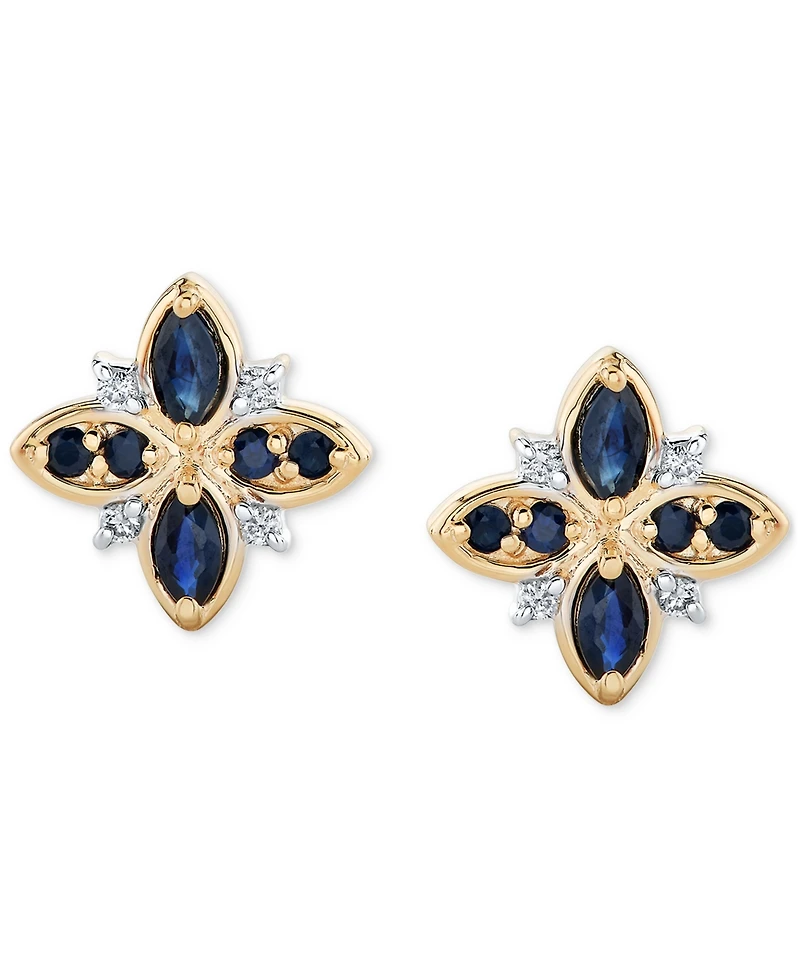 Macy's Sapphire Earrings (3/4 ct. t.w.) in 14k Yellow Gold