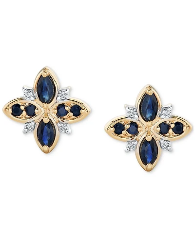 Macy's Sapphire Earrings (3/4 ct. t.w.) in 14k Yellow Gold