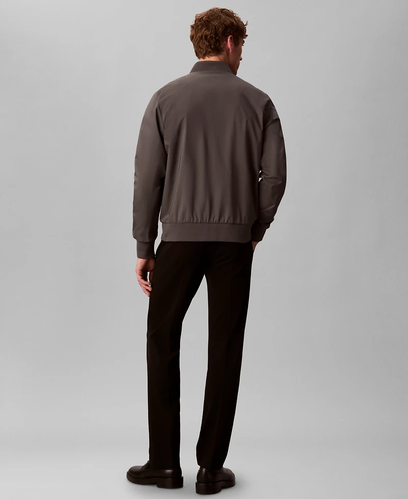 Calvin Klein Men's Logo-Print Matte Bomber Jacket