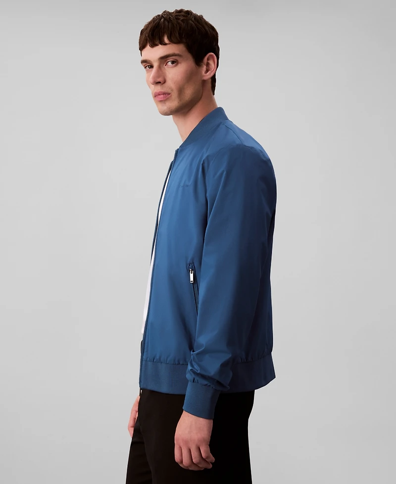 Calvin Klein Men's Logo-Print Matte Bomber Jacket