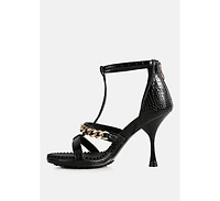 Dakota Womens Metal Chain Embellishment Sandals