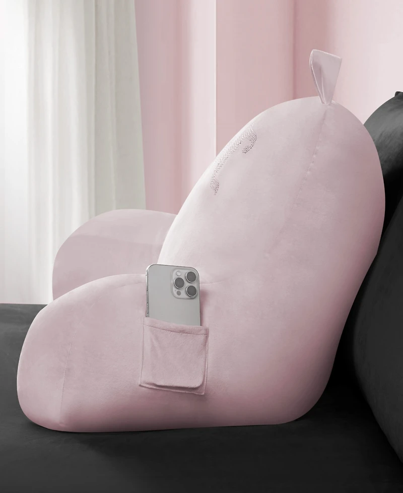 Juicy Couture Backrest Polyester Pillow with Pocket, 30" x 17"