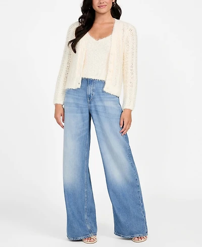 Guess Women's Bea Open Stitch Long Sleeve Cardigan Sweater