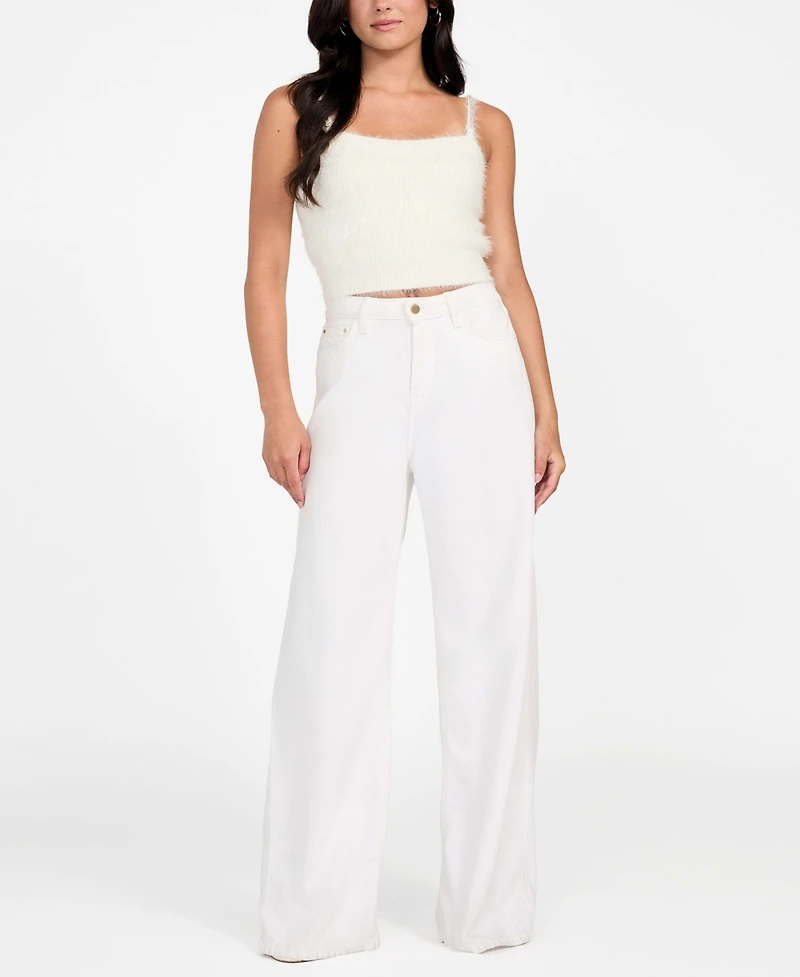 Guess Women's Cropped Bralette Sleeveless Sweater