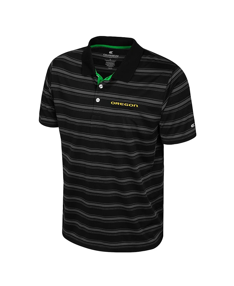 Colosseum Men's Black Oregon Ducks Milk Steak Polo Shirt