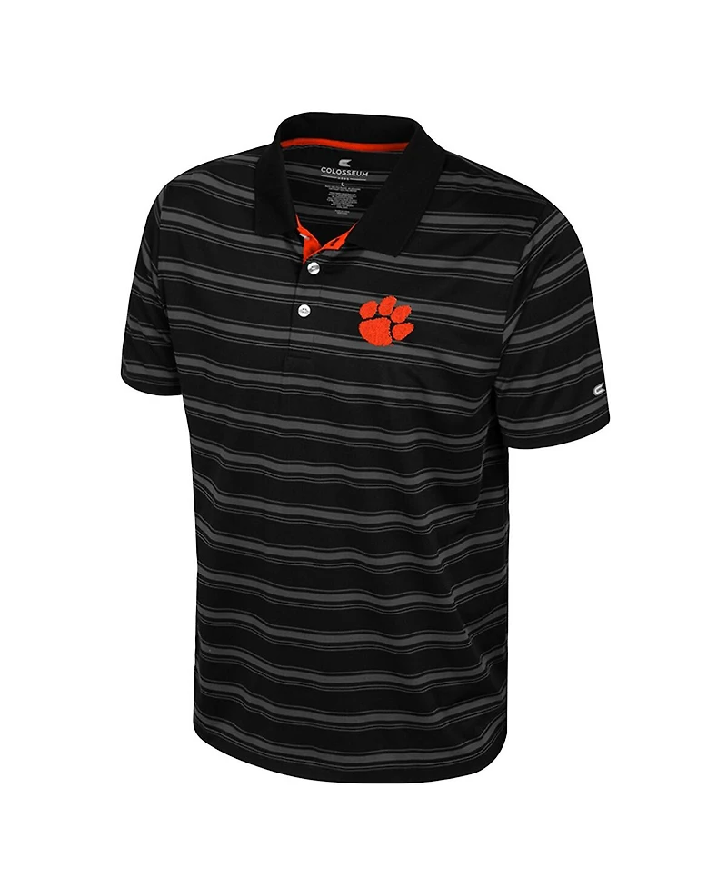 Colosseum Men's Black Clemson Tigers Milk Steak Polo Shirt