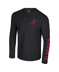 Colosseum Men's Black Alabama Crimson Tide Logo Lockup 3-Hit Active Blend Long Sleeve T-Shirt