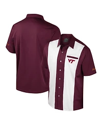 Colosseum Men's Maroon Virginia Tech Hokies Strike Bowling Button-Up Shirt