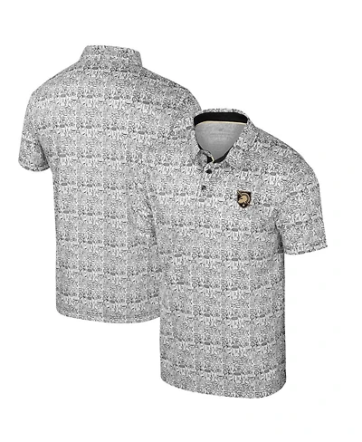 Colosseum Men's White Army Black Knights It's Time Allover Print Polo Shirt