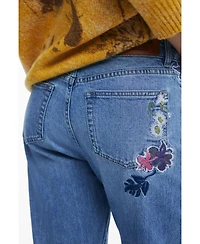 Desigual Women's Embroidered flower jeans