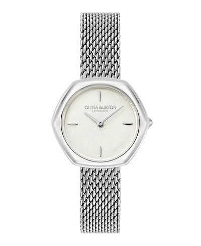 Olivia Burton Women's Charing Silver Tone Stainless Steel Bracelet Watch, 28.5mm