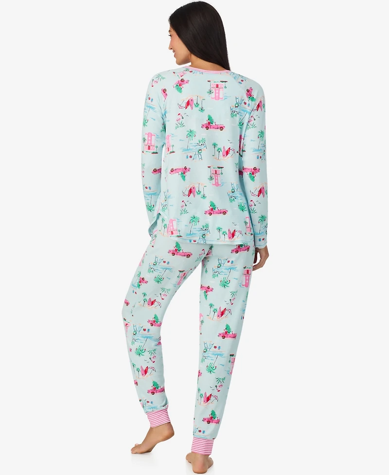 Cuddl Duds Women's 2-Piece Brushed Sweater Knit Long Sleeve Jogger Pajama Set