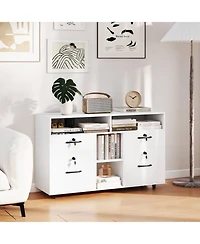 Costway File Cabinet with Lock 4 Drawers Fits Files A4/Letter Size Adjustable Shelf