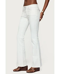 Edikted Women's Mattea Low Rise Flared Jeans