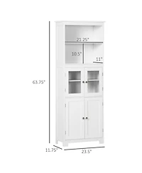 Modern Wooden Kitchen Storage Cabinet with Adjustable Shelves for Pantry and Dining