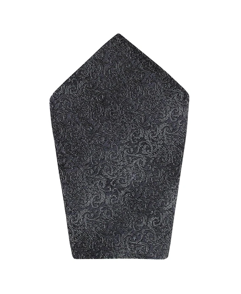 Trafalgar Men's Esteban Scrolling Vines Tone on Tone Patterned Silk 12x12 Pocket Square