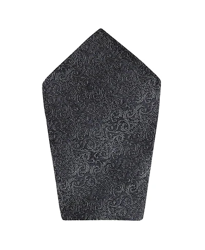 Trafalgar Men's Esteban Scrolling Vines Tone on Tone Patterned Silk 12x12 Pocket Square