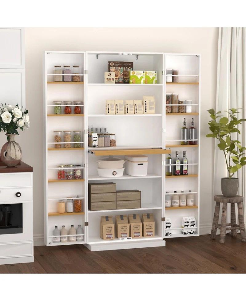 Casainc Kitchen Pantry Cabinet with Doors and Adjustable Shelves for Dining or Living Room