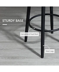 Homcom Modern Bar Stools, Set of 2 Swivel Kitchen Bar