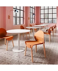 Streamdale Furniture Tropical Orange Chairs - Red Oak Legs, Dining Set (4-Pack)