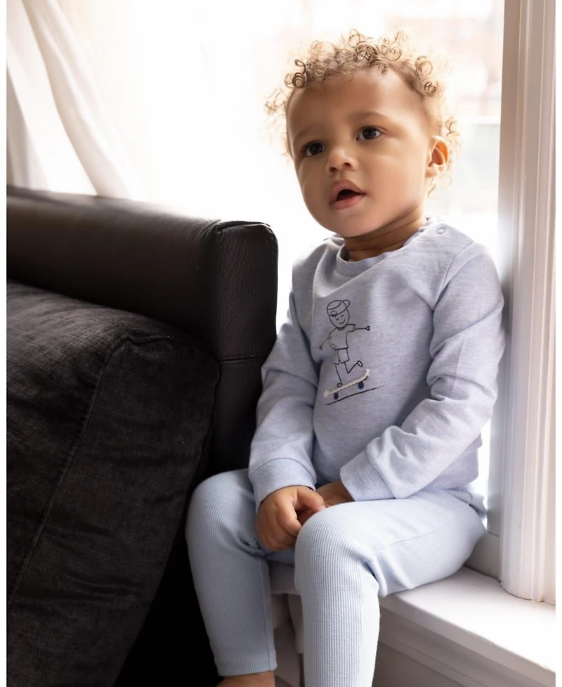 MeMoi Little Boys 2 Piece "This Is How I Roll" Cotton Rich Legging Set