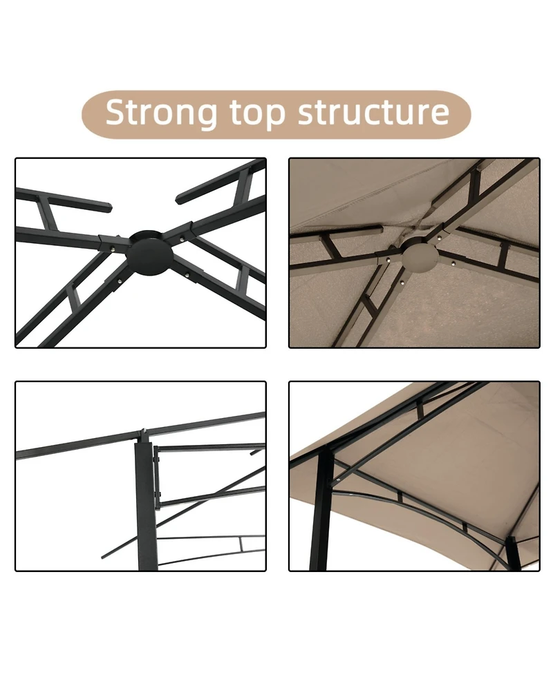 Streamdale Furniture Grill Gazebo 8x5 Ft Khaki