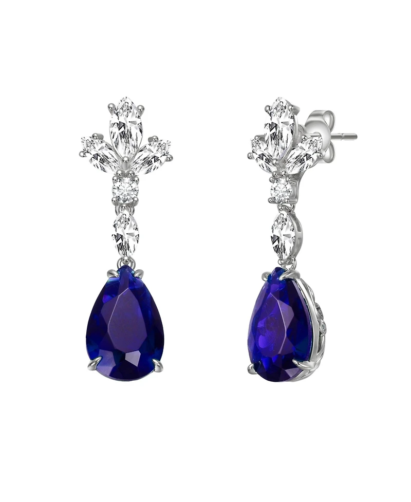 Genevive Sterling Silver 14k Gold Plated or White Dangle Earrings