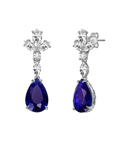 Genevive Sterling Silver 14k Gold Plated or White Dangle Earrings